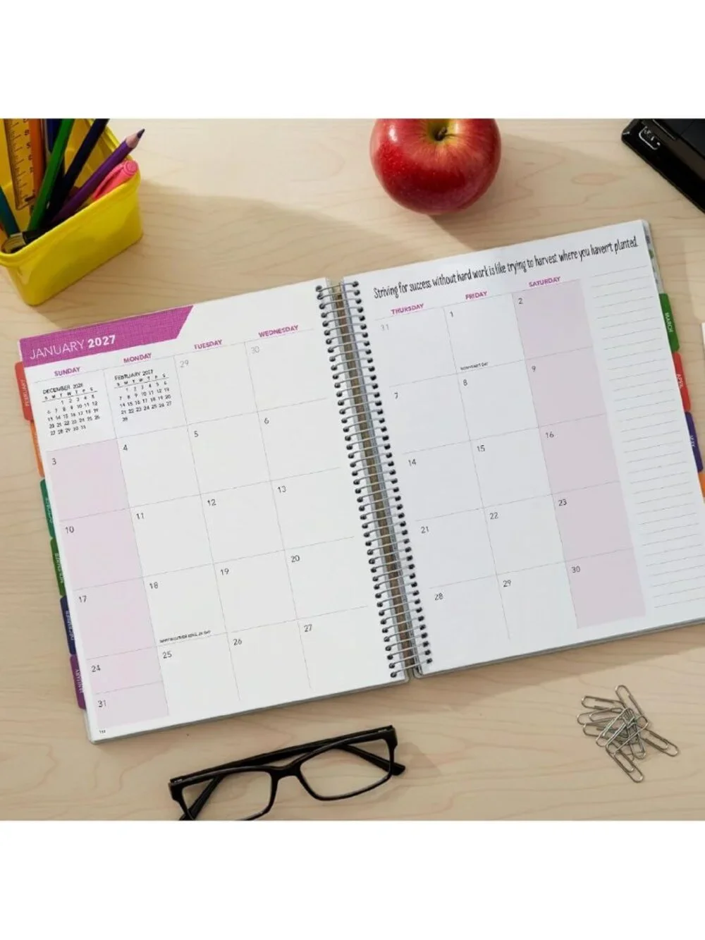 Deluxe Teacher Planner 2026-2027 | 8.5x11 Daily & Weekly Organizer, Calendar
